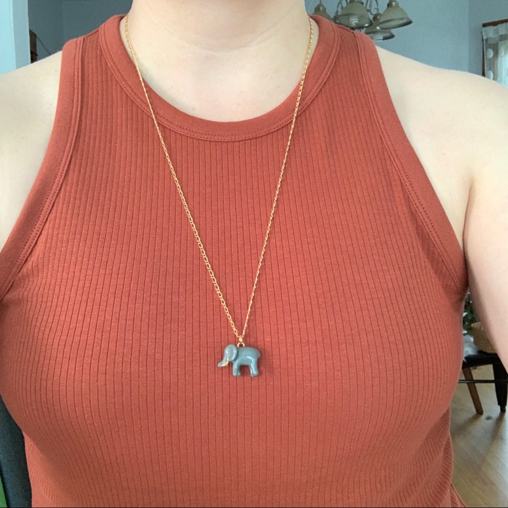 Cute ceramic elephant necklace